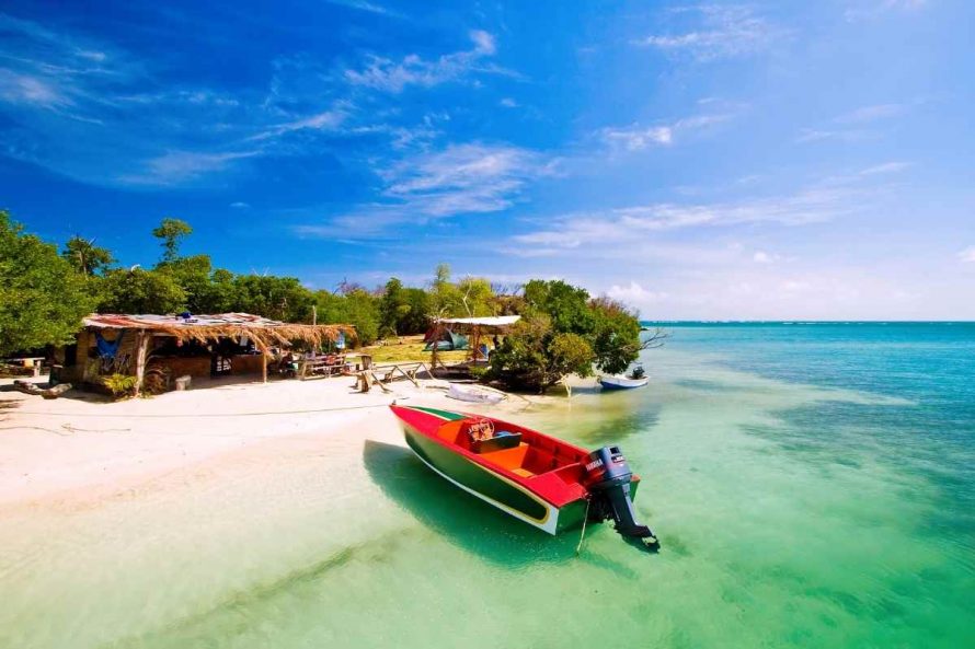 Boat on the shore in Grenada