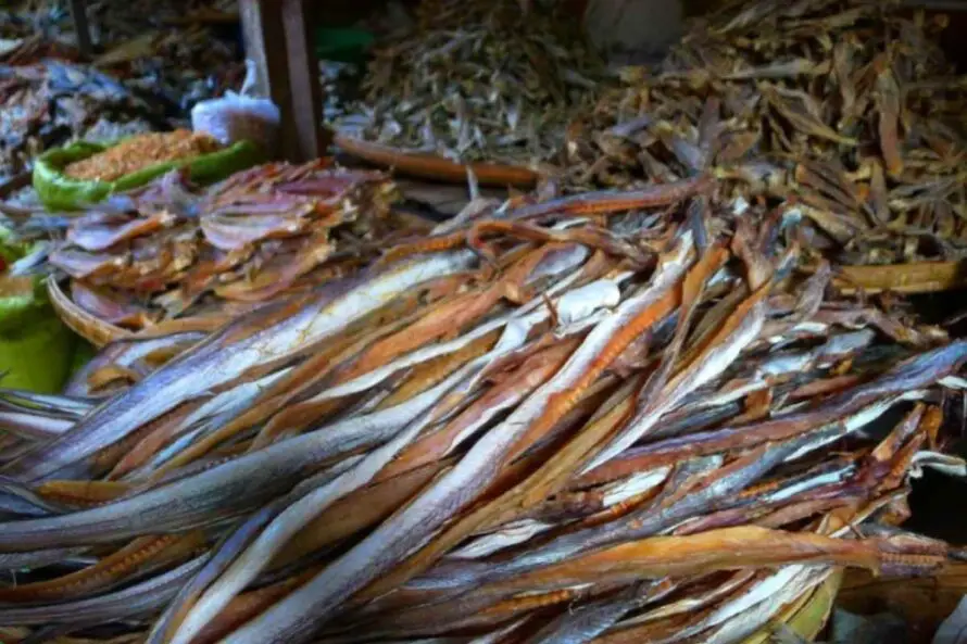 Dried Eel at Bagan Market