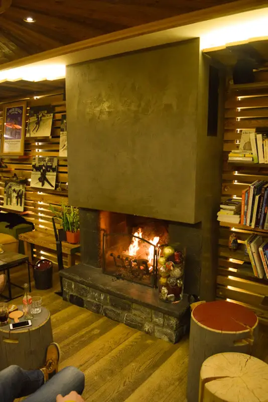 Skiing in Morzine, France - La Bergerie by the fireplace