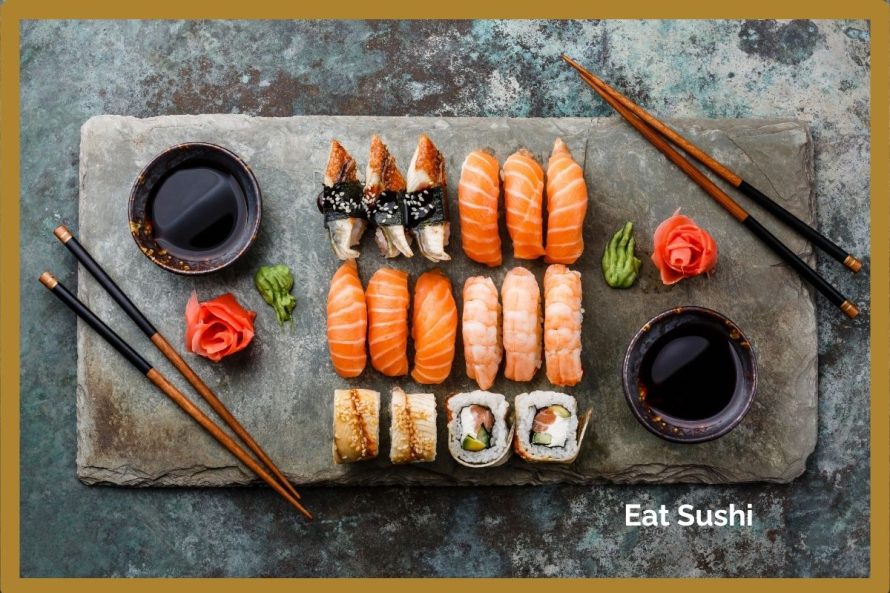 1 eat Sushi Sushi Set sashimi and sushi rolls